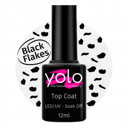 Soak Off FLAKES-BLACK Top Coat 12ml (no wipe)