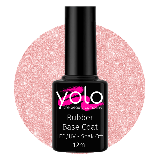 Soak Off Rubber Base  Pink Shimmer 12ml