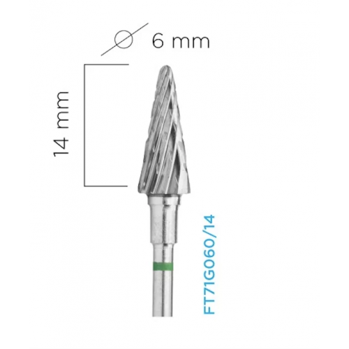 CARBIDE Nail Drill Bit CONE GREEN 6mm/14mm