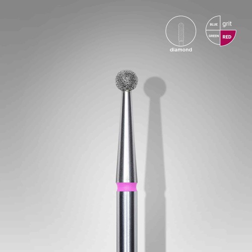 DIAMOND Nail Drill Bit BALL RED 2.5mm