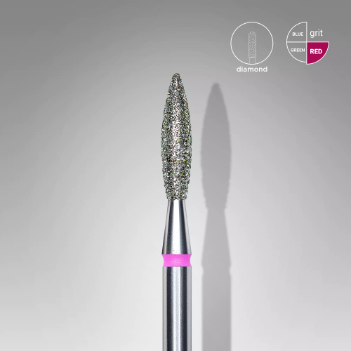 DIAMOND Nail Drill Bit FLAME RED 2.3mm/10mm