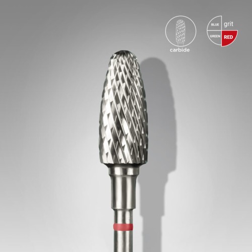 CARBIDE Nail Drill Bit CORN RED 6mm/14mm