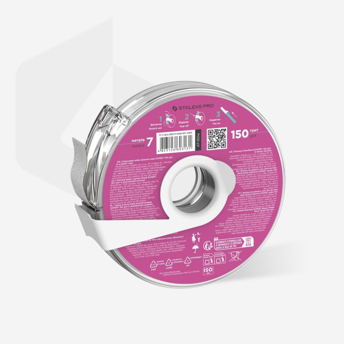 Disposable Abrasive Tape EXPERT in a Plastic Case 150grit