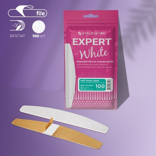 Disposable Files For CRESCENT Nail File (Soft Base) EXPERT 40, 100grit (30pcs)