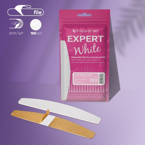 Disposable Files For CRESCENT Nail File (Soft Base) EXPERT 40, 180grit (30pcs)