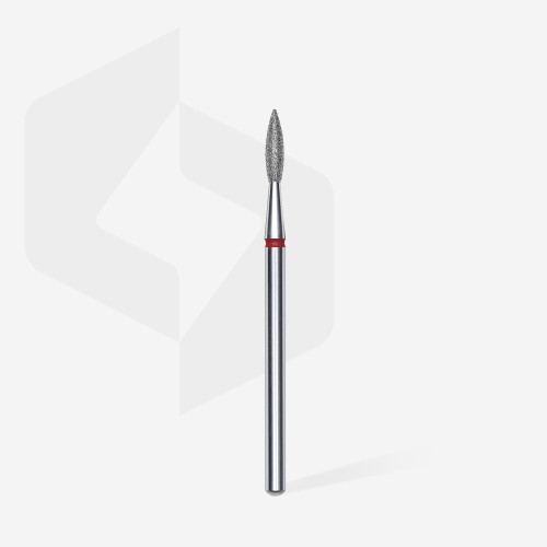DIAMOND Nail Drill Bit POINTED FLAME RED 2.1mm/8mm